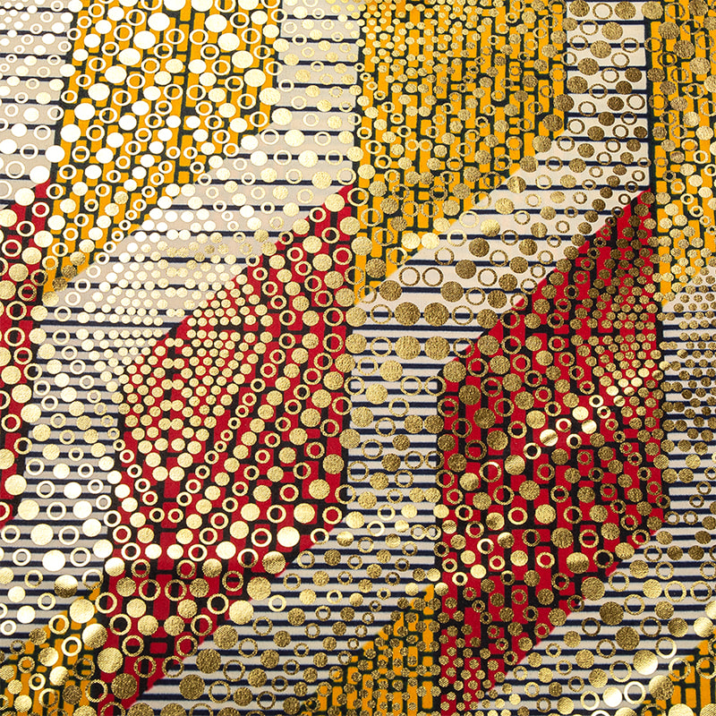 TMIE-06-6 Print Gold Bazin Tyg