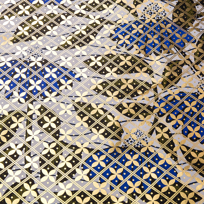 TMIE-06-6 Print Gold Bazin Tyg