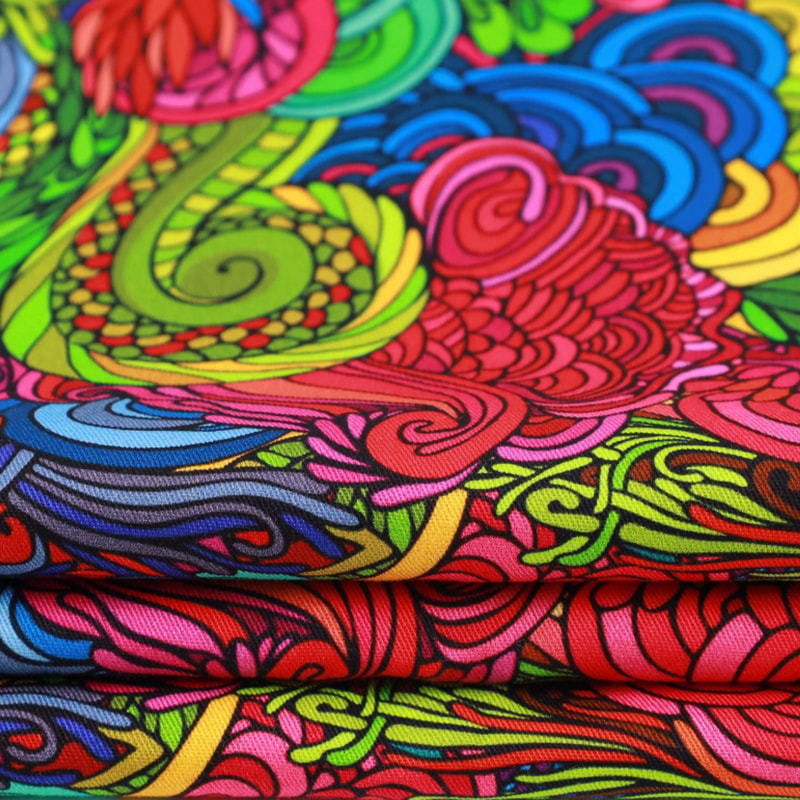 TMIE-08-3-2 115GSM Polyester Print Twill Poplin Tyg